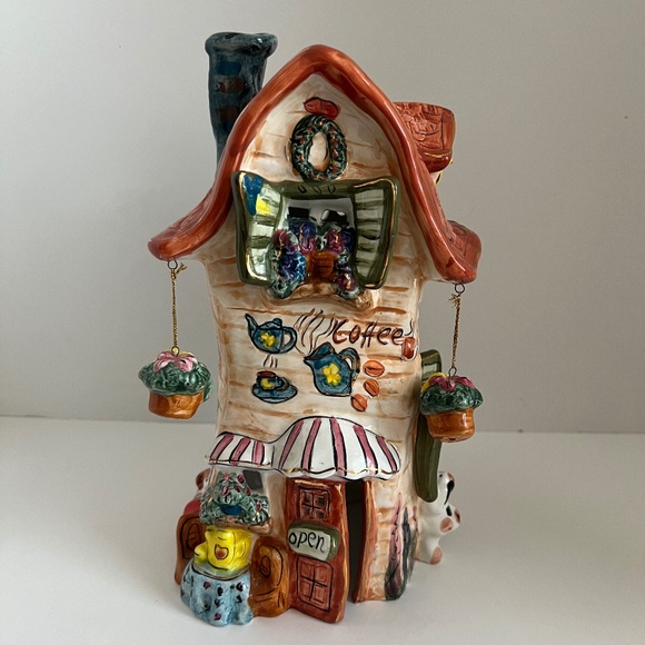 Elements VTG 11 " Ceramic Candle Holder Coffee House No Base Plate 2001 - Picture 1 of 10